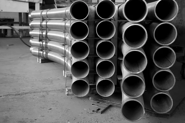 Pila de tubo de metal redondo — Foto de Stock