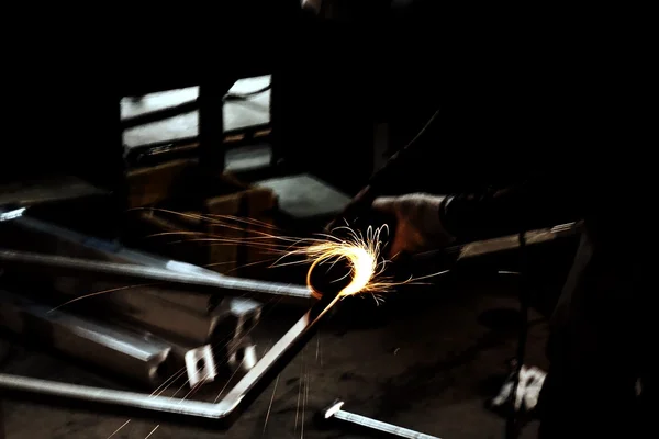 Cutting machine in dark scene — Stock Photo, Image