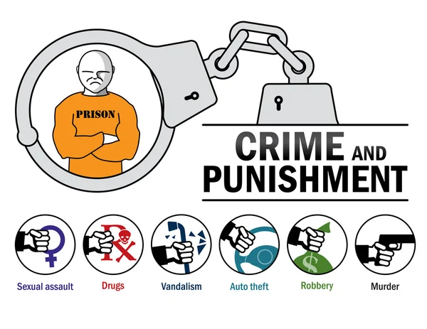 Suç ve ceza Infographic — Stok Vektör