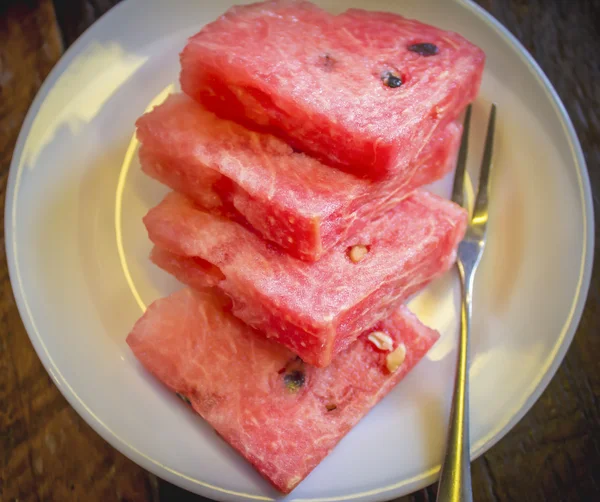 Watermelon on dish — Stock Photo, Image