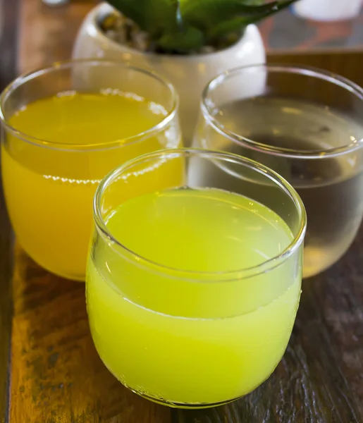Three glass of juice — Stock Photo, Image