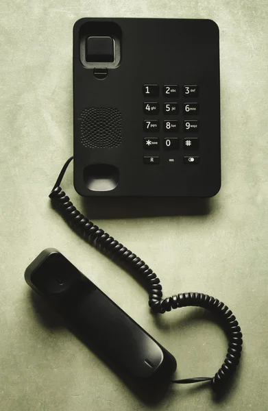 Nowoczesny telefon czarny słuchawki — Zdjęcie stockowe