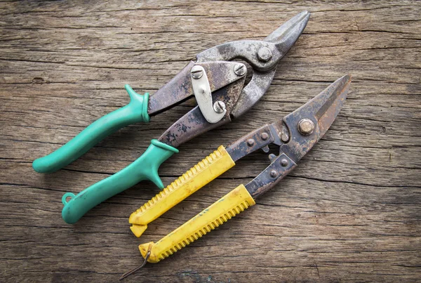 Two  sheet-iron shears for work — Stock fotografie