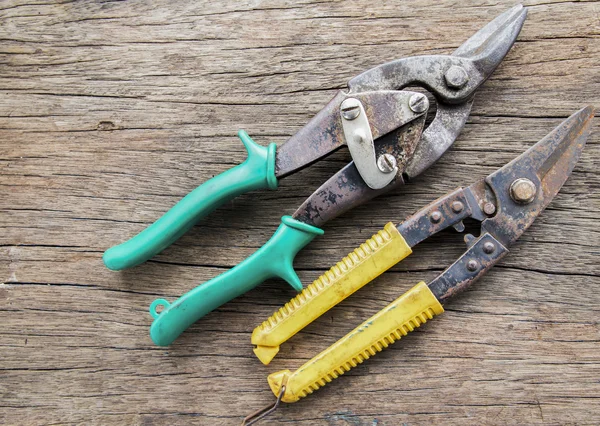 Two  sheet-iron shears for work — Stock fotografie