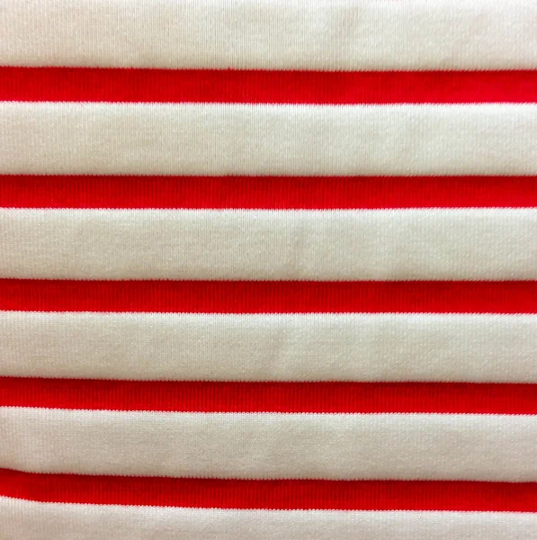 Algodão listrado branco vermelho esmagado — Fotografia de Stock