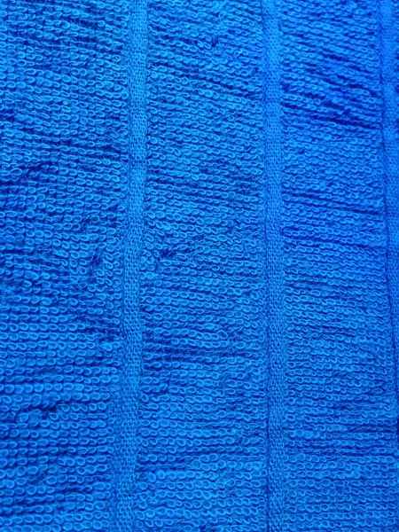 A fine texture of bright Blue bath towel — Stock Photo, Image