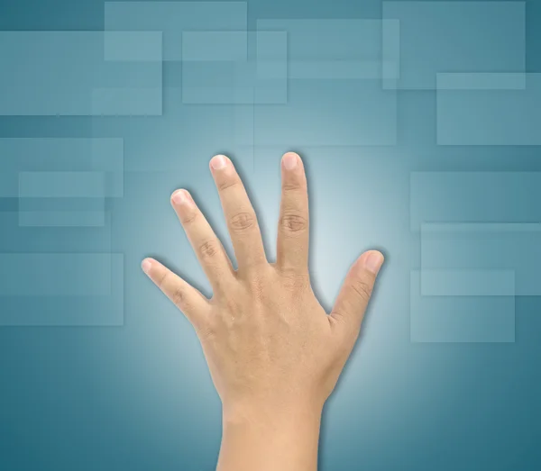 Hand  touching screen — Stock Photo, Image
