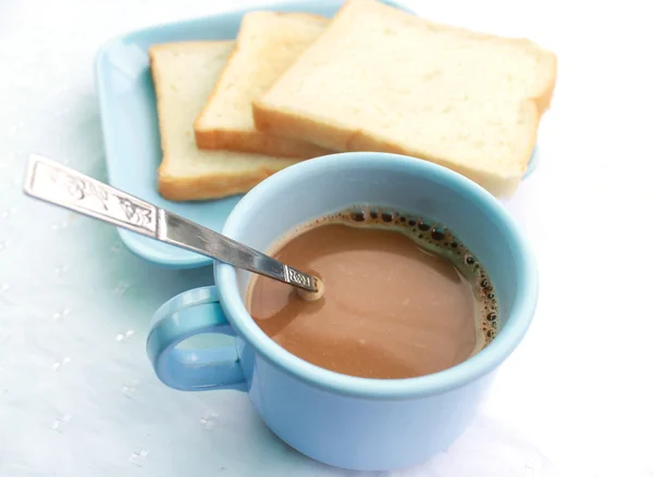 Breakfast with coffee and Toast — Stock Photo, Image