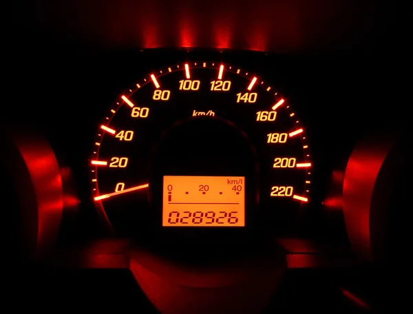 Glow car dashboard — Stock Photo, Image