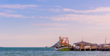 fishing village in Thailand clipart