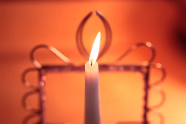 Candle lit orange background — Stock Photo, Image