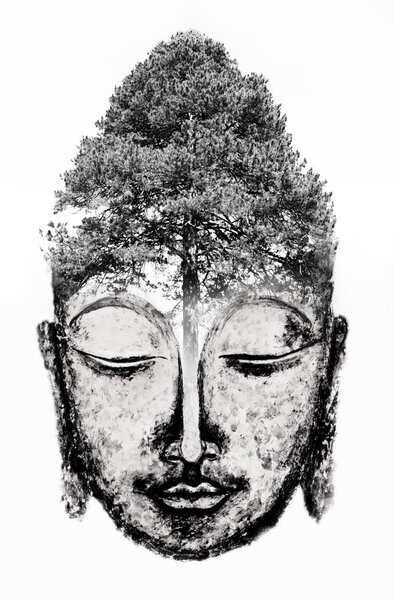 Buddha with a tree on her head