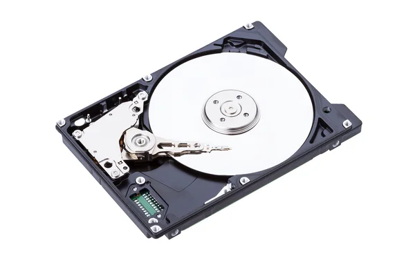 Beyaz izole sabit disk sürücü (Hdd) ile üst kapağı açık