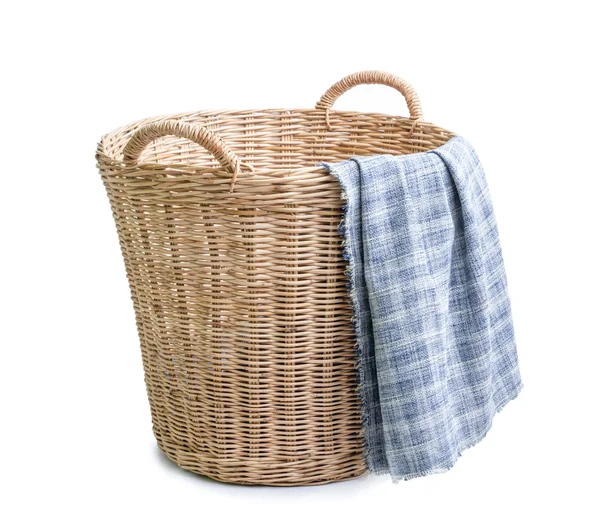 Handmade wicker baskets with hand-woven fabrics — Stock Photo, Image