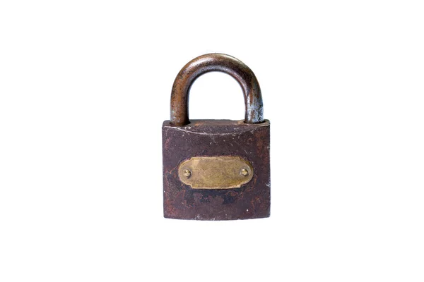 Locked padlock close-up isolated — Stock Photo, Image