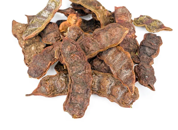 Sabun Pod beyaz arka planda - akasya concinna (Willd.) DC.