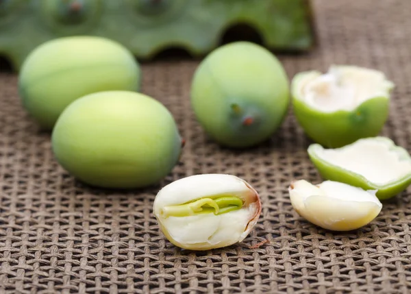 Fresh green lotus seed (lotus nut) — Stock Photo, Image