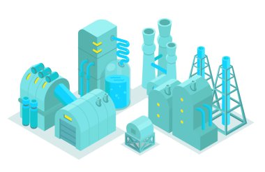 Büyük bitki fabrika isometry ayarla