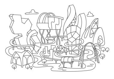 El çizgi çizme, fütüristik şehir mimarisi