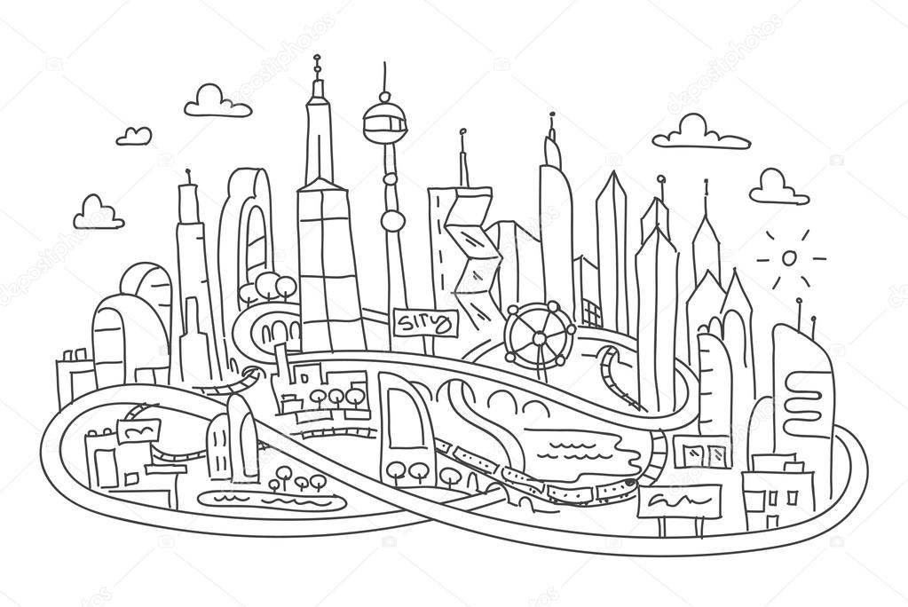 Ink Concept Art Drawing of Futuristic or Sci-fi... - Stock Illustration  [46372521] - PIXTA