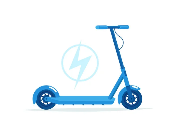 Empurre scooter. Futuro do transporte ecológico. Bateria. E-scooter elétrico para alugar. Ilustração vetorial. — Vetor de Stock