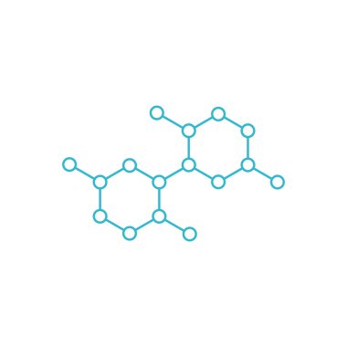 Hormon altıgen yapı molekülü. Madde kimyasal formülü. Yolları açın. Düzenlenebilir felç. Vektör ana hatları çizgisi.