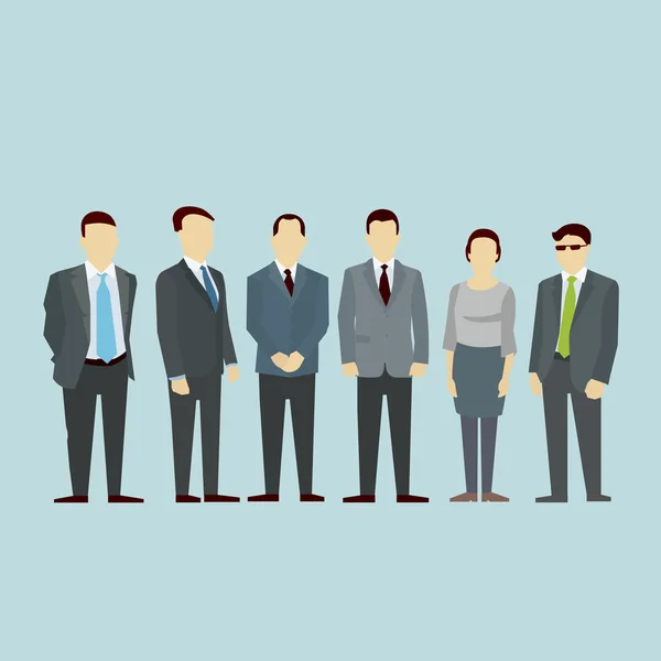 Equipo de hombres de negocios Concepto de Gente de Grupo. Vector plano . — Vector de stock