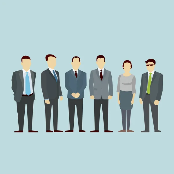 Business men team Concept of Group People. Vector flat. — Stock Vector