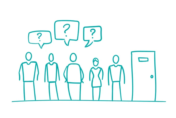 Ayakta ve sırada bekleyen insanlar. İnsanlar sıraya alınmış