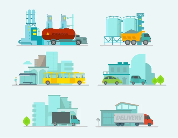 Ulaşım ayarlayın. Kamyon Otobüs, binek otomobillerde versite sona.