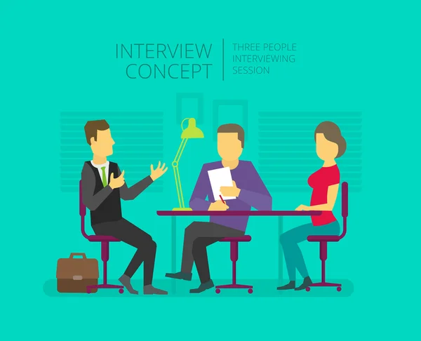 Man verlenen een interview te geven. Talkshow. Persoonlijke interviewer — Stockvector