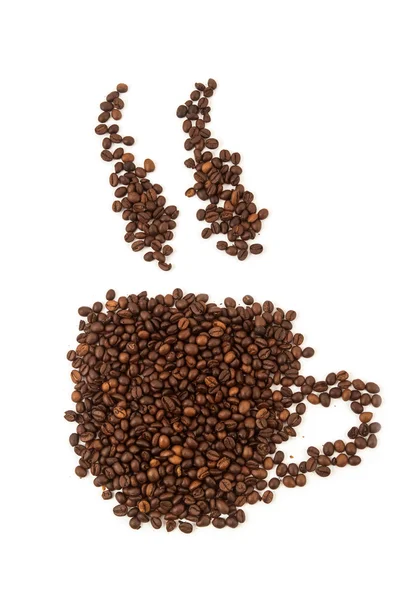Mugs of coffee beans — Stock Photo, Image