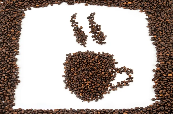 Canecas de grãos de café — Fotografia de Stock