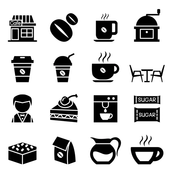 Набор значков для кафе — стоковый вектор