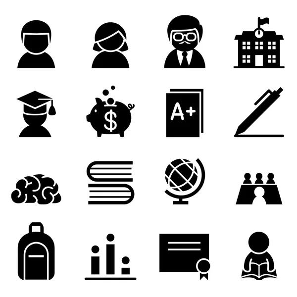 Conjunto de ícones de bolsas de estudo —  Vetores de Stock