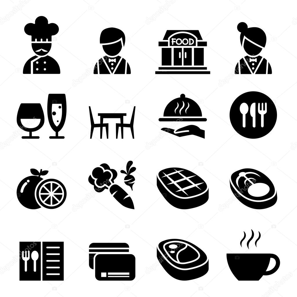 Restaurant icon set