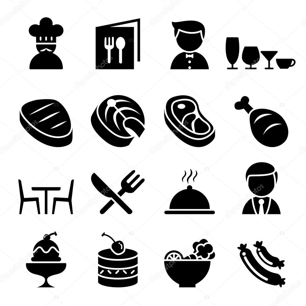 Restaurant icon set  symbol illustration