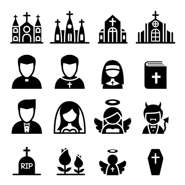 Church icon set — Stock Vector