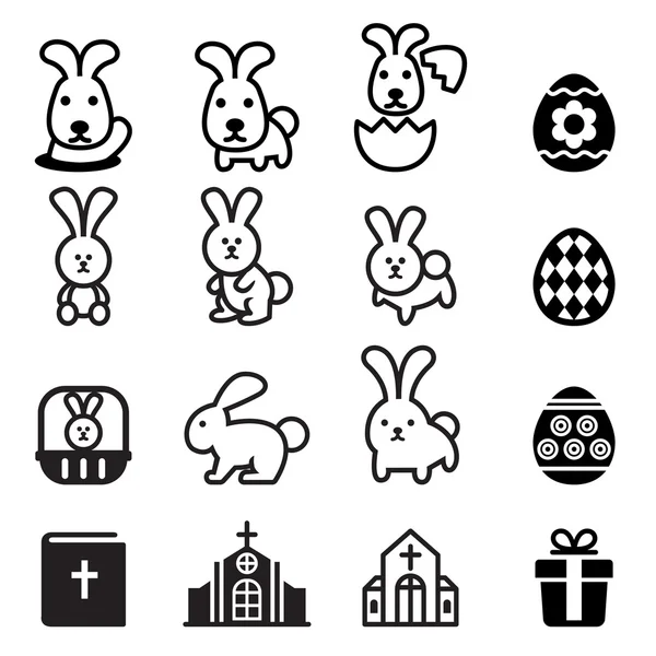 Rabbit, Bunny, Pasen pictogram — Stockvector