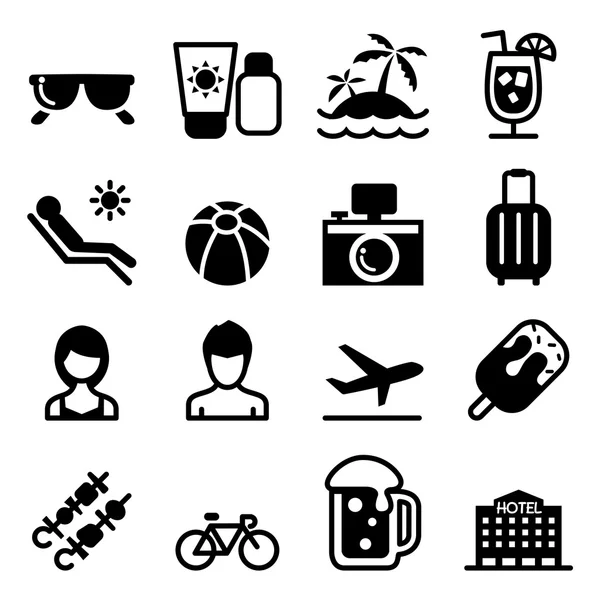 Strand & zomer pictogram illustratie — Stockvector