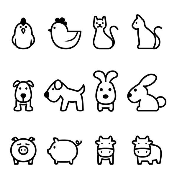 Ilustração básica do ícone animal — Vetor de Stock