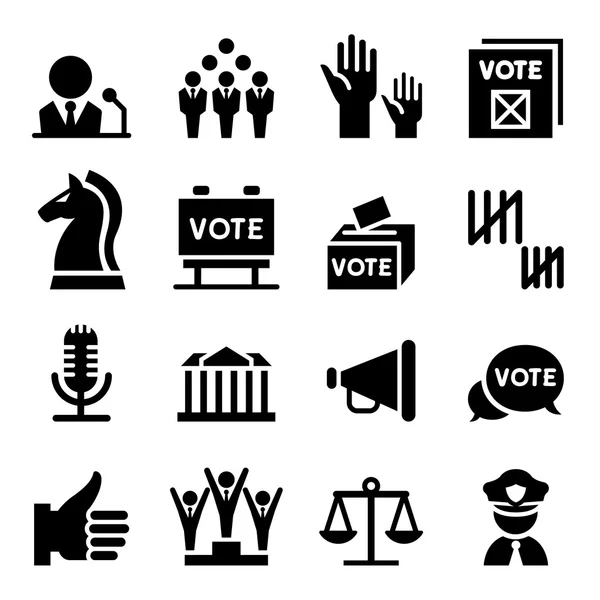 Icono de democracia conjunto vector símbolo de ilustración — Vector de stock