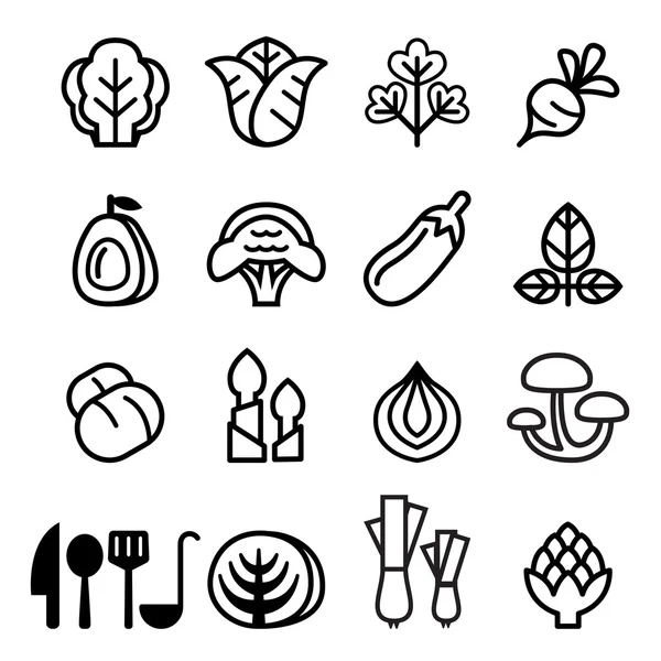 Icono vegetal conjunto vector símbolo de ilustración — Vector de stock