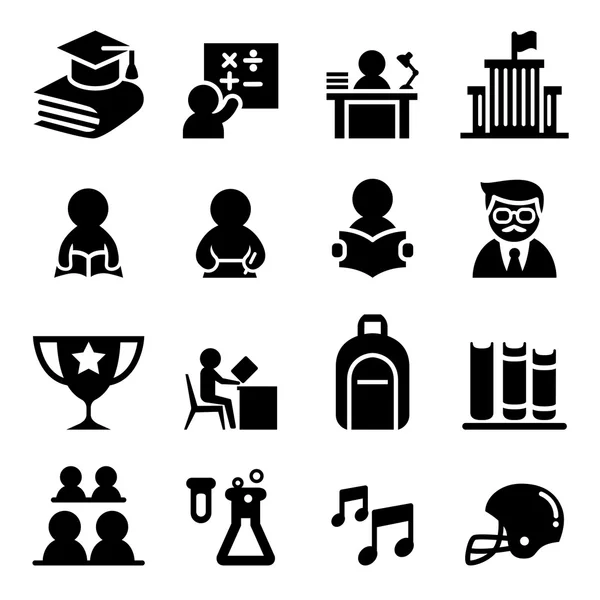 Éducation icône ensemble vectoriel illustration symbole — Image vectorielle