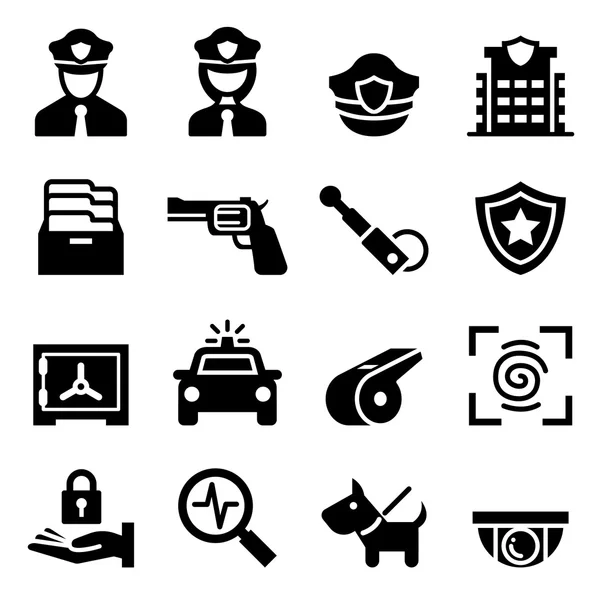 Policía & icono de guardia de seguridad — Vector de stock