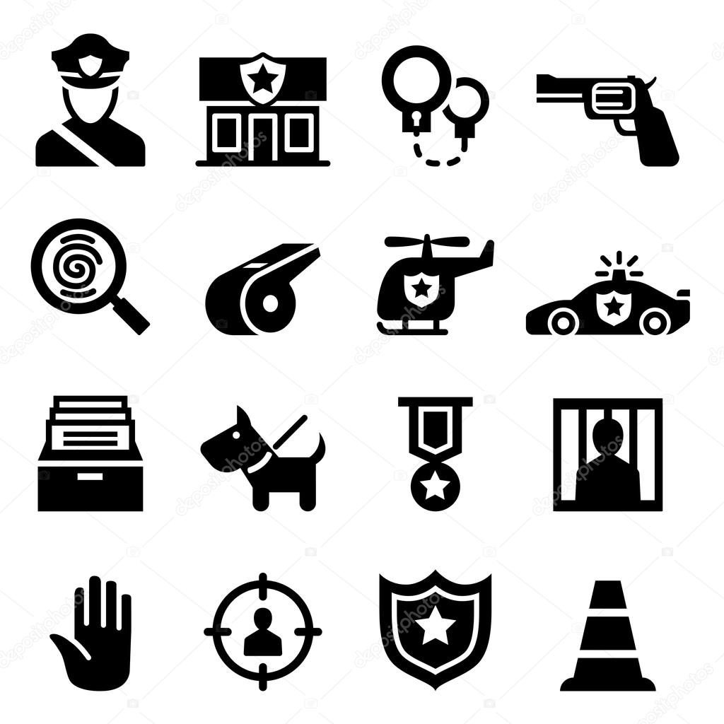 Police icon set vector illustration  symbol