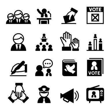 Demokrasi simge vektör çizim simgesi ayarla