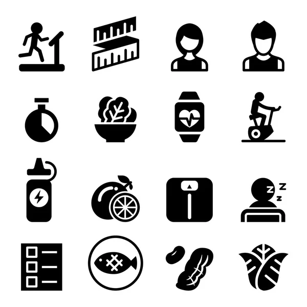 Gesunde Icon Set Vektor Illustration Sybol — Stockvektor