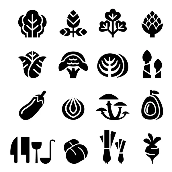 Набір іконок овочів Векторні ілюстрації символ — стоковий вектор