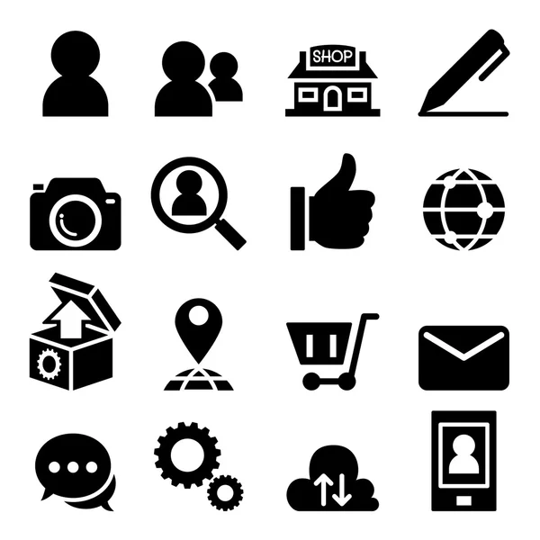 Social network icon set vector illustration  symbol — Stock Vector